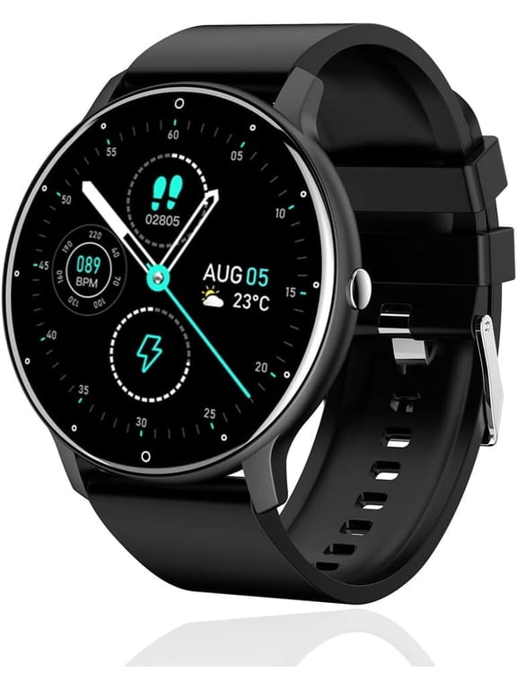Smart Watch for Samsung Galaxy S23 FE Fitness Tracker Watches for Men Women, IP67 Waterproof HD Touch Screen Smartwatch for Android/iOS Phones, 24 Sports, Activity Tracker - Black