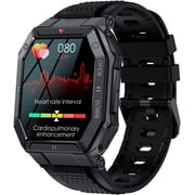 Smart Watch for Samsung Galaxy Z Fold2 Military Smart Watch for Men Answer/Make Call, 1.85in HD Tactical Sports Rugged Smartwatch, Fitness Tracker Watch for Android/iOS Phones - Black