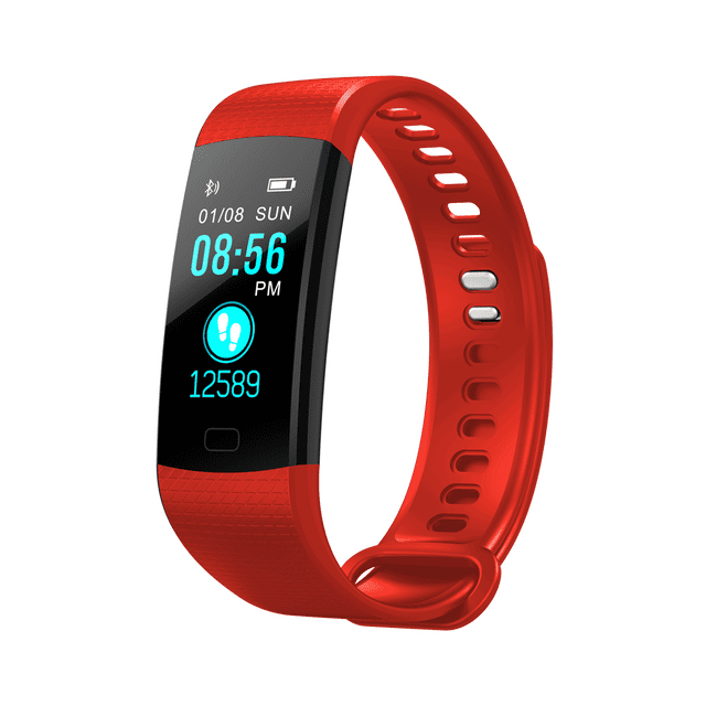 Smart Watch Slim Fitness Tracker Heart Rate Monitor, Gym Sports Activity Tracker Watch, Pedometer Watch with Sleep Monitor, Step Tracker (RED)