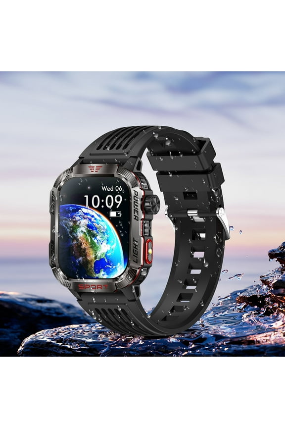 Smart Watch, Smart Watches for Men, HT29 Smartwatch Outdoor Sports LED Lamp Banknote Detection Lamp Call Altitude Barometric Pressure Bracelet, Smart Watches for Women(Black)