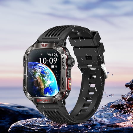 Smart Watch, Smart Watches for Men, HT29 Smartwatch Outdoor Sports LED Lamp Banknote Detection Lamp Call Altitude Barometric Pressure Bracelet, Smart Watches for Women(Black)