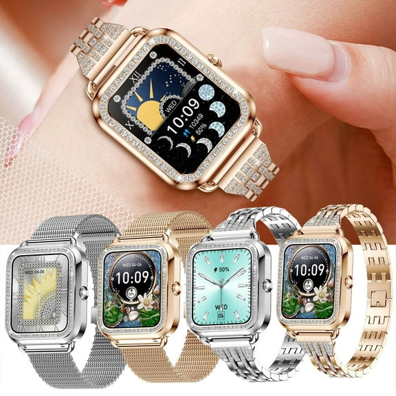 Smart Watch, Smart Watches for Women, Women's Smart Watch 1.57 in Smart Watch for Android and IOS Phones IP68 Water Fitness Watch Voice Features for Women and Men, Smart Watches for Men(Silver B)