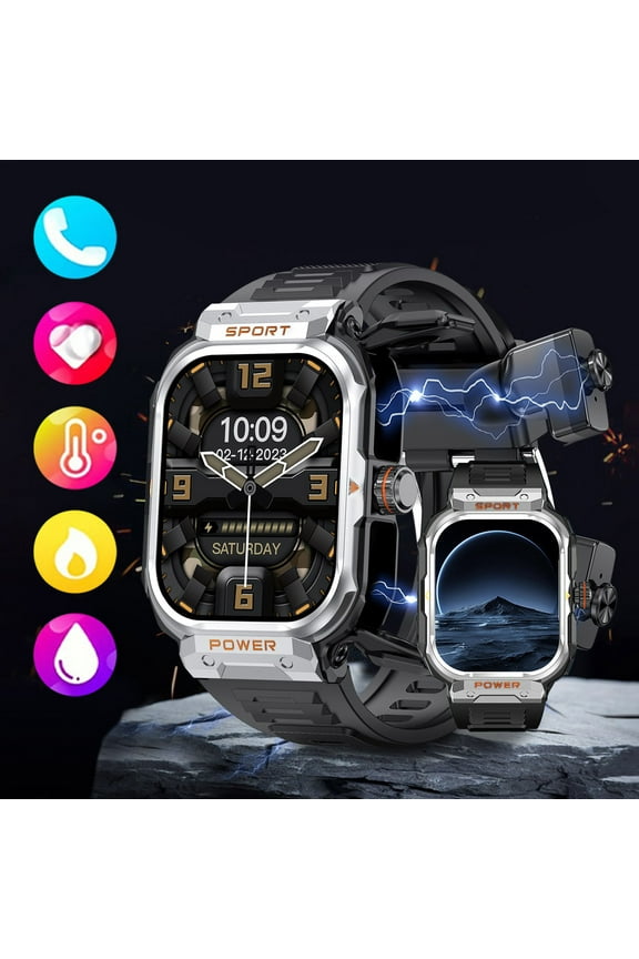 Smart Watch - Sports Watch Watch Headphones In 1 Watch Bluetooth Call Control NFC Multi Sport.01 Large Screen Support Wireless Call