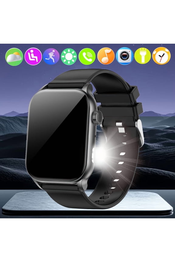 Smart Watch, Wireless Call/Message, Ai Control, LED Light, Calories, Distance, 100+ Sports Modes, 100+ Watch Face, Activity Trackers for IOS Or Android (Black)