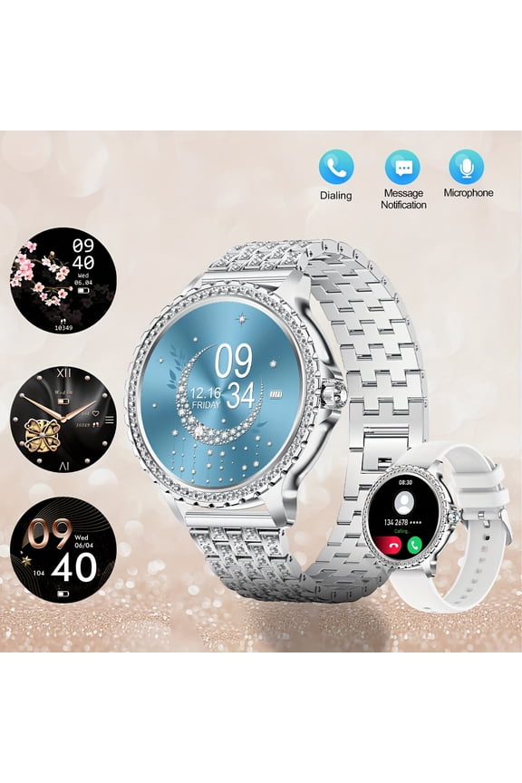Smart Watch for Women 1.32-Inch HD Smartwatch with Wireless Call Fitness Tracker High Quality with 20 Sports Modes Exclusive Dials Smart Watches for iPhone Android Golden