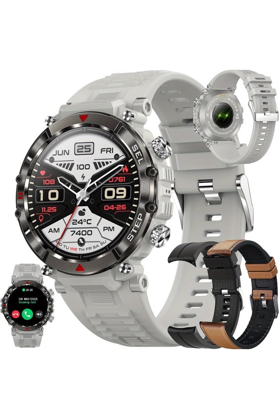 Smart Watch for Men, 1.39" HD Touchscreen, Bluetooth Calling (Answer/Make Calls), 10-Day Standby, IP67 Waterproof, Fitness Tracker Compatible with Android & iPhone  Perfect Gift for Her(3 Strap)