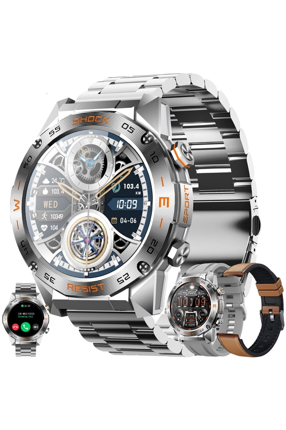Smart Watch for Women, 1.46" HD Touchscreen, Bluetooth Calling (Answer/Make Calls), 10-Day Standby, IP68 Waterproof, Fitness Tracker Compatible with Android & iPhone – Perfect Gift for Her(3 Strap)
