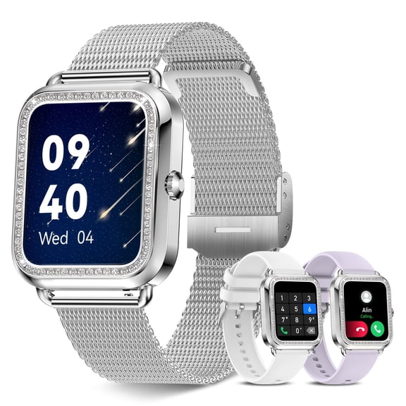 Smart Watch for Women, 1.6'' Bluetooth Call(Answer/Dial), Activity Fitness Tracker with Heart Rate/Sleep Monitor 100+ Sports Pedometer AI Voice, Smartwatch for Android iPhone Compatible (Rose Gold)