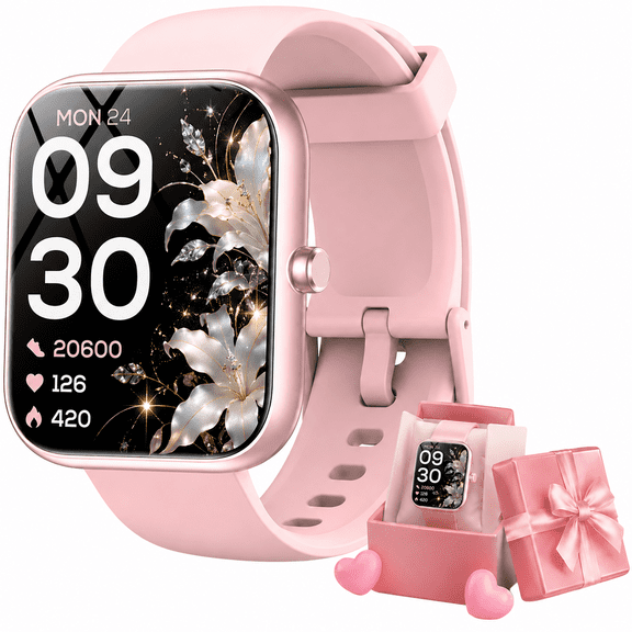 Smart Watch for Women with Alexa Built-in, Bluetooth Calling, 1.83" HD Touch Screen Fitness Tracker, 120  Sports Modes, Compatible with Android IPhone, Pink