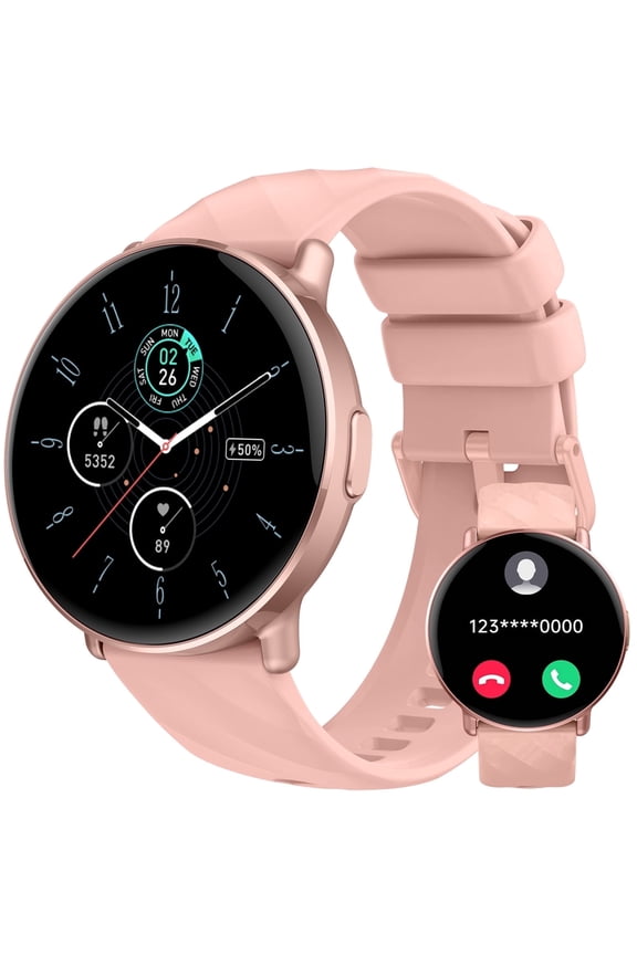 Smart Watch for Women Android iphone, 1.39" Touchsreen Fitness Tracker with Bluetooth Calls, 110+ Sport Modes, IPX8 Waterproof, Gift Idea, Pink