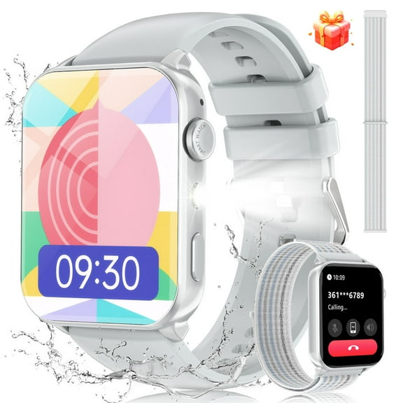 Smart Watch for Women Built-in,Fits for Android iOS,1.91" Fitness Tracker with Answer/Make Calls, IP68 Waterproof Tracker/100 Sport Modes, Watch Compatible for Gift Sliver