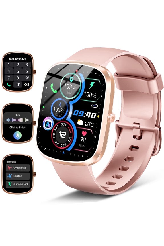 AI Smart Watch for Women Men 1.91" HD Touch Screen with Dual-Mode Smart Bluetooth Call and Voice Assistant 100+ Sport Modes IPX7 Waterproof Fitness Watch for Android/iPhone
