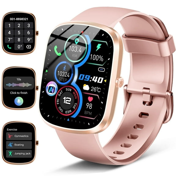 AI Smart Watch for Women Men 1.91" HD Touch Screen with Dual-Mode Smart Bluetooth Call and Voice Assistant 100  Sport Modes IPX7 Waterproof Fitness Watch for Android/iPhone