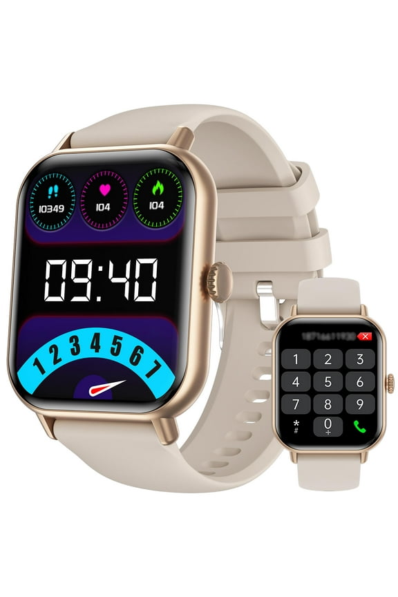 Smart Watch for Women Men, 2.01-Inch Square Screen with Answer/Make Calls/100+ Sports Modes/Message Reminder, Smart Watch IP67 Waterproof Fitness Tracker for Android iPhone Devices