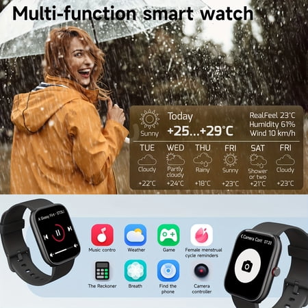 Smart Watch For Women Men, Smartwatch For IPhone & Android Wireless (Answer/Call) Built-in Alexa, 1.91" HD Fitness Tracker With 100+ Sport Modes, Sleep Monitor Perfect Gift