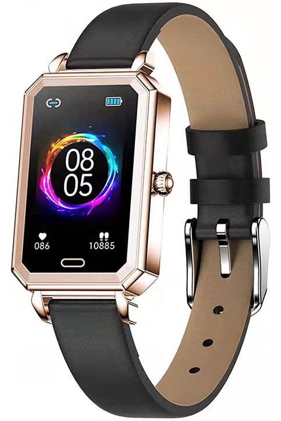 Smart Watch for Women Smartwatch for Android iOS Phones with 1.1'' Screen,Distance, Weather,Pedometer, IP68 Waterproof Fitness Tracker Multiple Sports Modes,Black