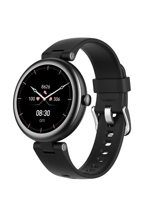 Smart Watch for Women Waterproof Black, Small, Round Women's Watch Compatible with iPhone Android Phones Fitness Tracker Watch with Heart Rate Monitor Pedometer Sleep Tracker
