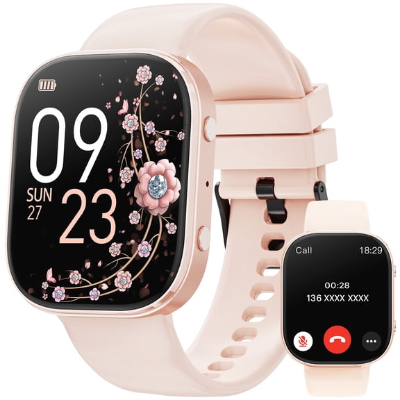 Smart Watch fits for Android and iPhone Devices, Smartwatch for Women Men 1.88" HD Fitness Tracker with 100+ Sports Mode, Bluetooth Call, IP68 Waterproof for Gift Pink