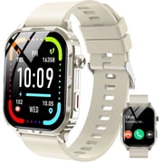 Posrue H5 Smart Watch with Bluetooth Call, IP68 Waterproof Fitness Tracker for Women and Men, Beige