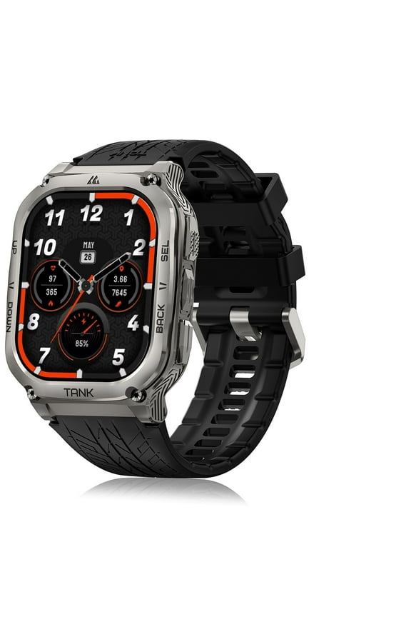 Smart Watch for Android and iPhone，Military Smartwatch for Men Women 1.96 "AMOLED display with 170 Sports Modes