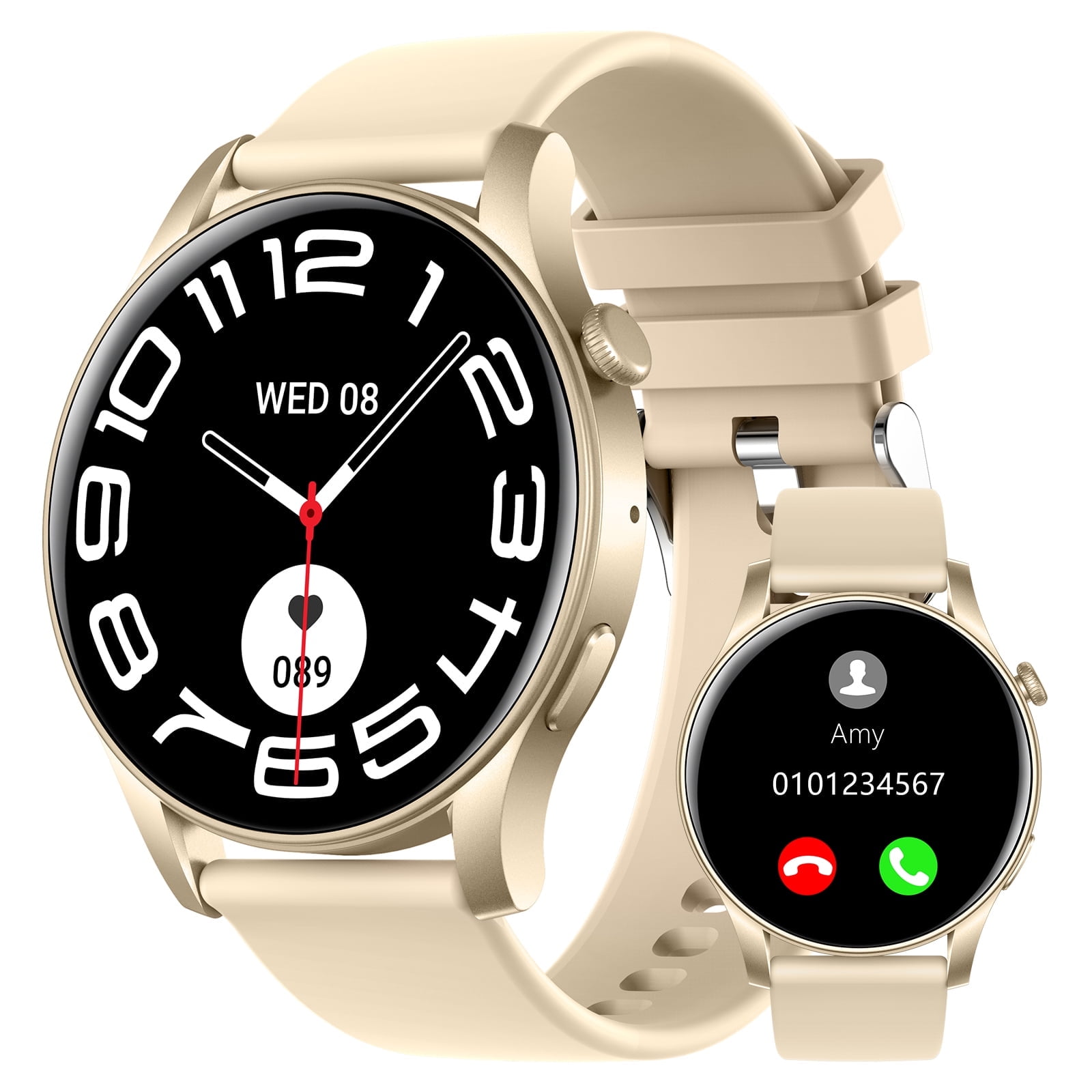 Smart Watch for Android and iPhone, TIGRADE Answer/Make Call Smartwatch for Men Women Waterproof, 100+ Sport Modes, Fitness Activity Tracker, Gold