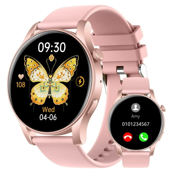 Smart Watch for Android and iPhone, TIGRADE Answer/Make Call Smartwatch for Men Women Waterproof, 100+ Sport Modes, Fitness Activity Tracker, Pink