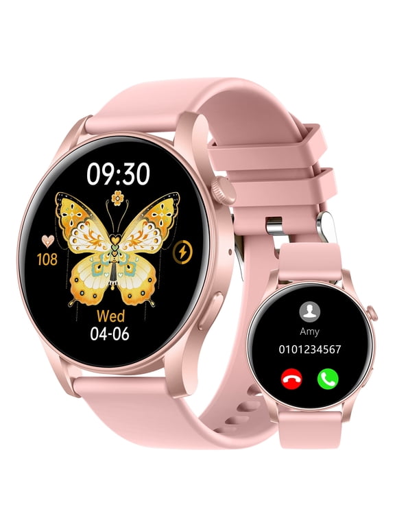 Smart Watch for Android and iPhone, TIGRADE Answer/Make Call Smartwatch for Men Women Waterproof, 100+ Sport Modes, Fitness Activity Tracker, Pink