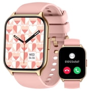 ساعة ذكية لنظامي التشغيل Android وiPhone، TIGRADE Answer/اجعل ساعة ذكية للاتصال للرجال والنساء مقاومة للماء، 23 وضعًا رياضيًا، جهاز تعقب أنشطة اللياقة البدنية، وردي