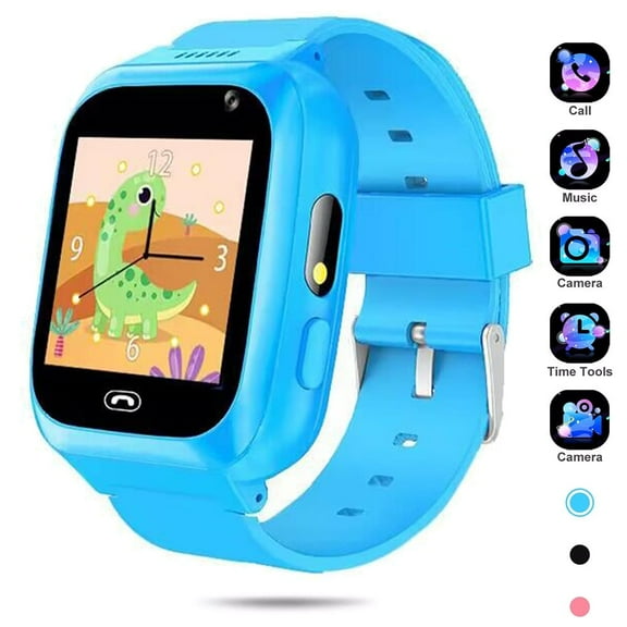Smart Watch for Kids, Smartwatch with Call 8 Games Video Camera Calculator Music Player, Touch Screen Watch for Boys Girls (Blue)