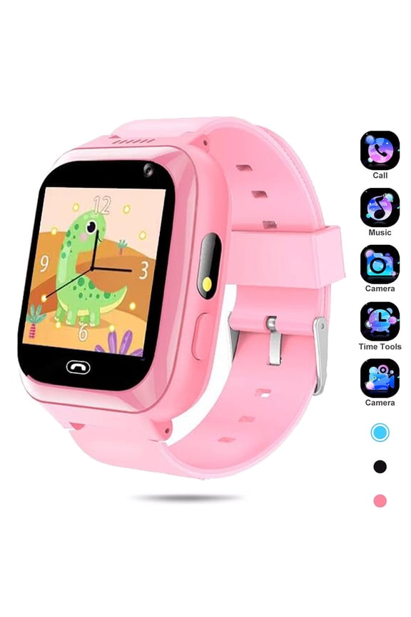 Smart Watch for Kids, Smartwatch with Call 8 Games Video Camera Calculator Music Player, Touch Screen Watch for Boys Girls (Pink)