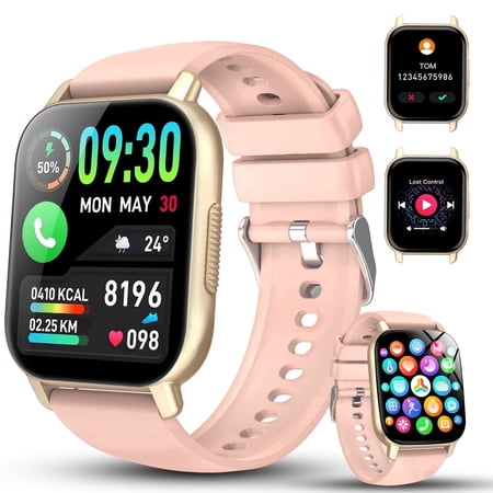 Smart Watch for Women Android IOS with Bluetooth Call, 1.85" Touch Screen 112+ Sport Modes Fitness Tracker, IP68 Waterproof Smartwatch, Gift Idea, Pink