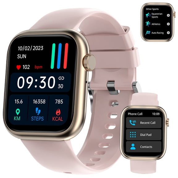 Smart Watch for Men Women,1.83-inch Fitness Tracker, 123+ Sports Modes, Bluetooth Calling (Receive/Dial),  for IOS / Android(pink)