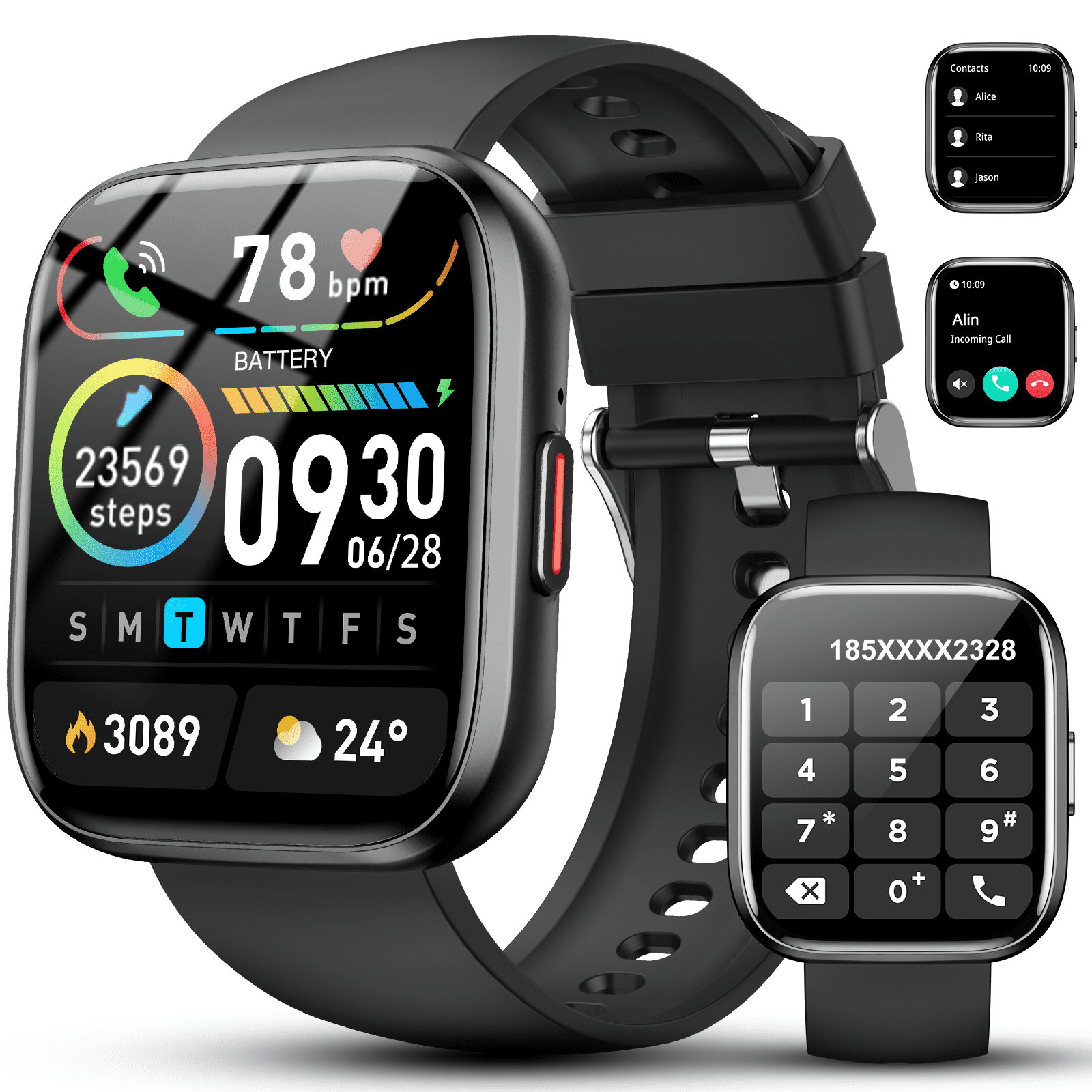 Smart Watch for Men Women, 1.85-inch HD Fitness Tracker with Bluetooth ...