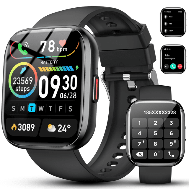Smart Watch for Men Women, 1.85-inch HD Fitness Tracker with Bluetooth Calls, Sleep Tracking, 110+ Sports Modes, IP68 Waterproof, Android and iPhone