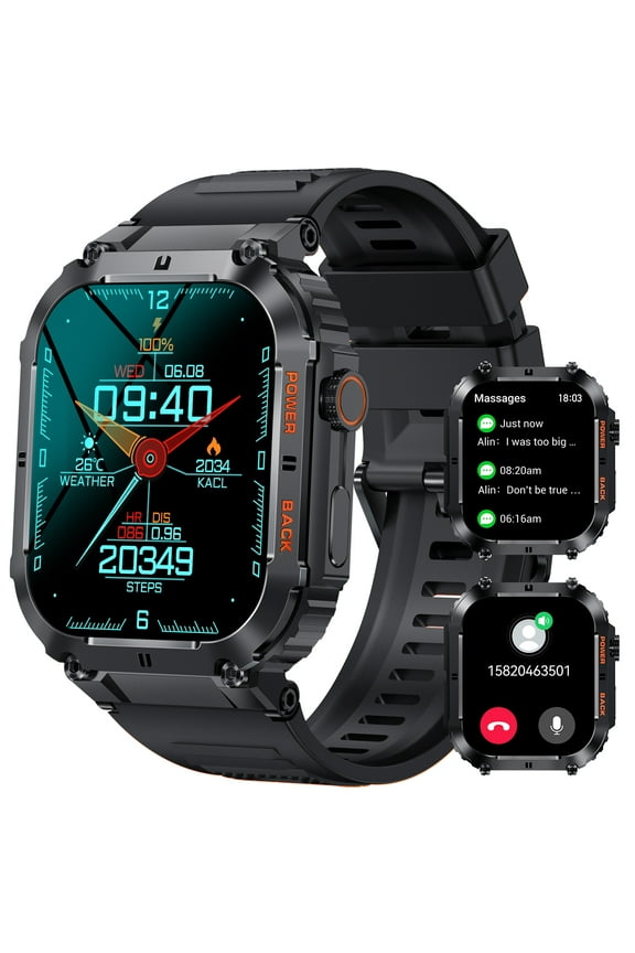 Smart Watch for Men Women 1.96" High - definition Large- screen Bluetooth Call Sports Outdoor Smart Watch with Fitness Tracker Waterproof