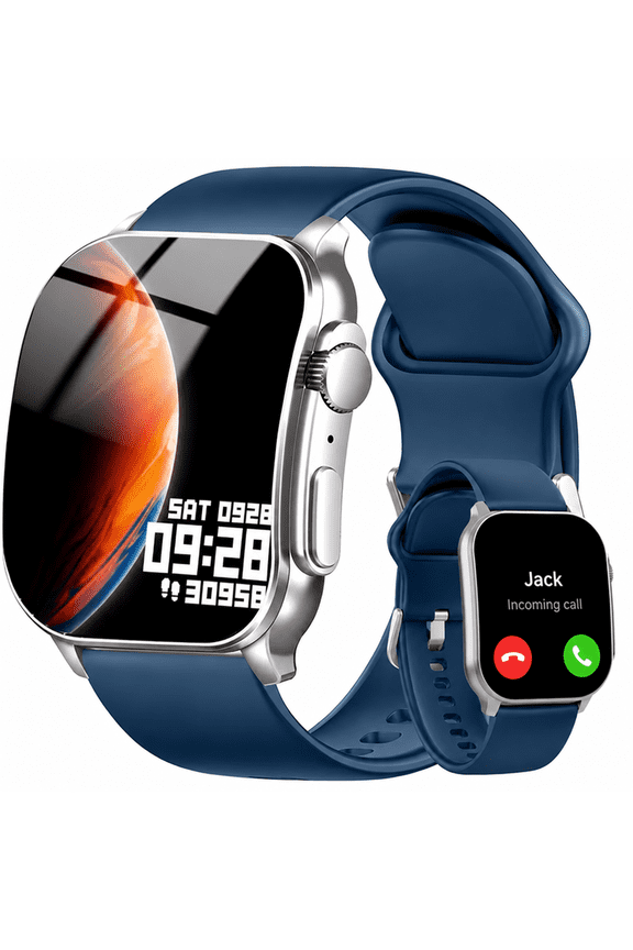 Smart Watch Fits for Android and iPhone, 2.01" AMOLED Screen, Bluetooth Calls/Answer, Fitness Tracker, 110+ Sport Modes, Smart Watch for Men Women, IP68 Waterproof Smartwatch, Gifts for Dad