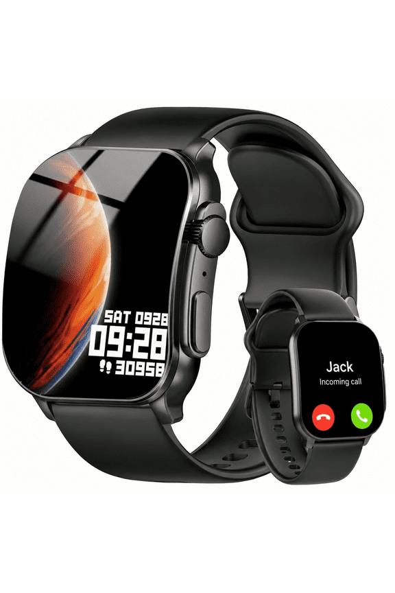 Smart Watch Fits for Android and iPhone, 2.01" AMOLED Screen, Bluetooth Calls/Answer, Fitness Tracker, 110+ Sport Modes, Smart Watch for Men Women, IP68 Waterproof Smartwatch, Gifts for Dad