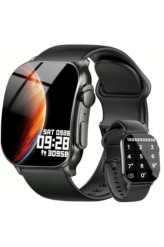 Smart Watch Fits for Android and iPhone, 2.01" AMOLED Screen, Bluetooth Calls/Answer, Fitness Tracker, 110+ Sport Modes, Smart Watch for Men Women, IP68 Waterproof Smartwatch, Gifts for Dad