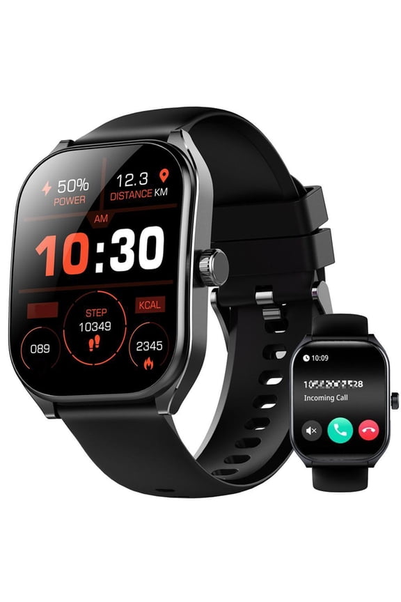 Smart Watch for Men Women,2.01" Smartwatch (Answer/Make Call),Fitness Tracker,100+ Sport Modes,Pedometer, Smartwatches for Android iOS,Black