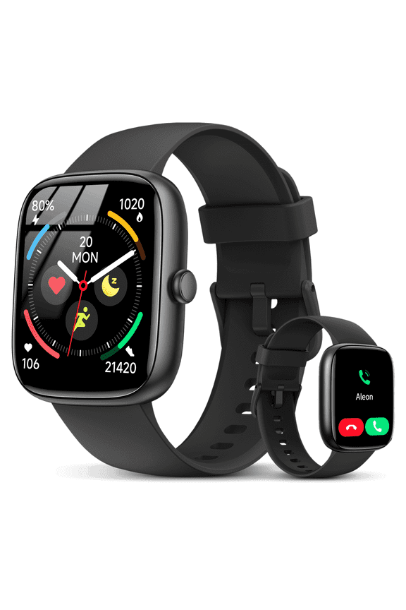 Smart Watches for Men Women (Answer/Make Calls), 1.83" Touchscreen Fitness Watch with 110+ Sport Modes, Fitness Tracker, IP68 Waterproof Smartwatch for Android Ios Black