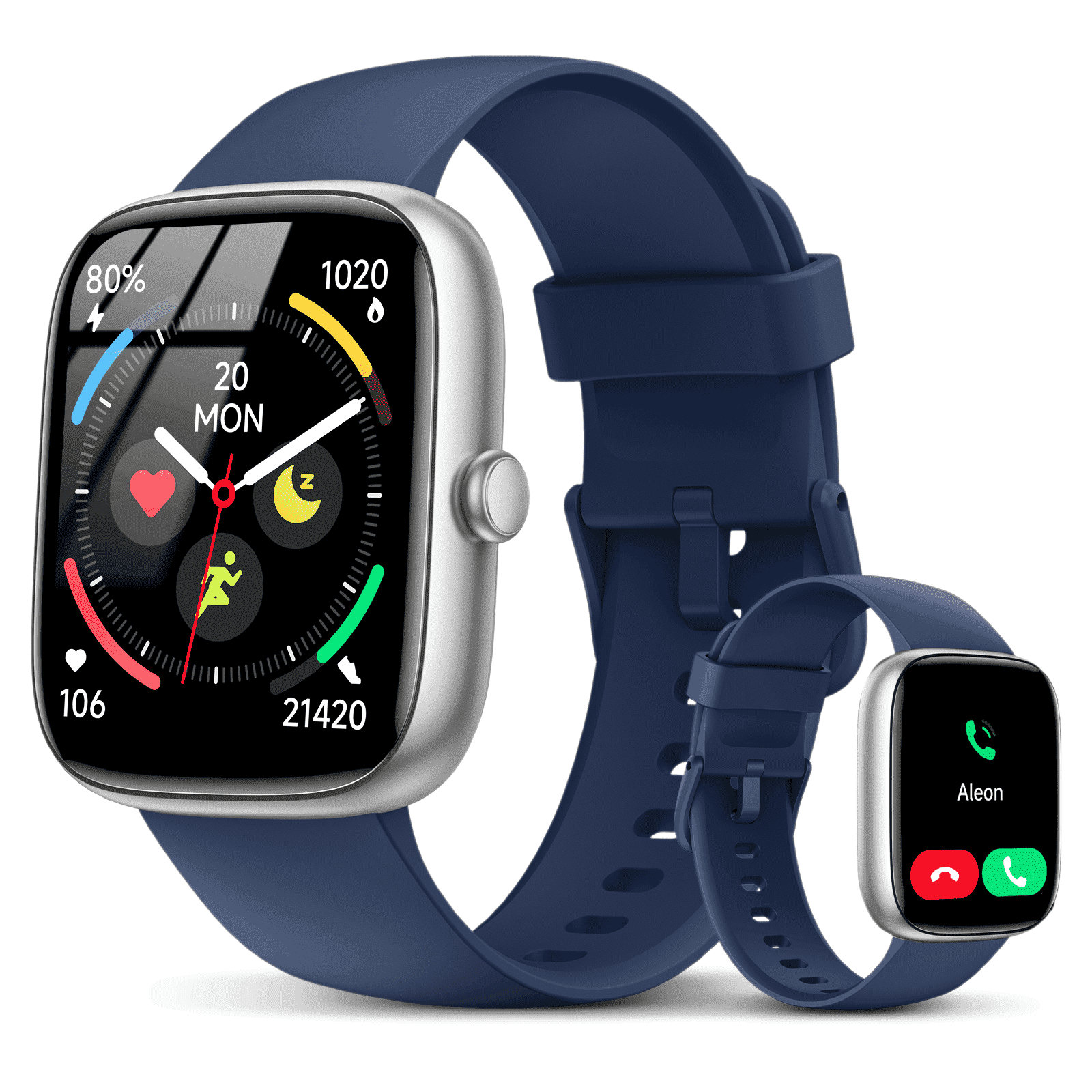 Smart Watches for Men Women (Answer/Make Calls), 1.83" Touchscreen Fitness Watch with 110+ Sport Modes, Fitness Tracker, IP68 Waterproof Smartwatch for Android Ios Blue