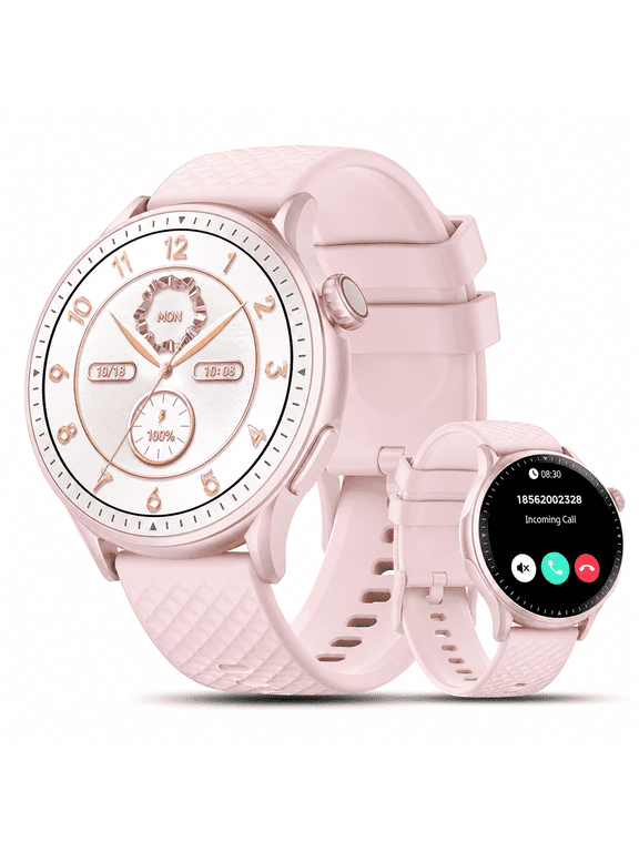 Smart Watch for Women, 1.46" AMOLED Round Smartwatch with Bluetooth Calling, 100+ Sports Modes, Daily Activity & Sleep Tracking, 3ATM Water Resistant Fitness Tracker for Android iPhone