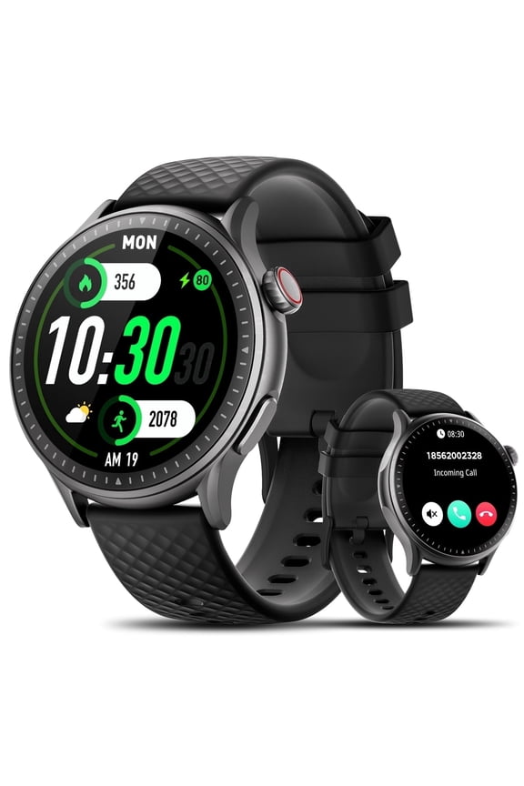 Smart Watch for Men Women, 1.46" Round AMOLED Screen, Bluetooth Calls/Answer, 3ATM Waterproof Smartwatch, Fitness Tracker, Smart Watch Fits for Android and iPhone, 110+ Sport Modes, Gifts for Dad