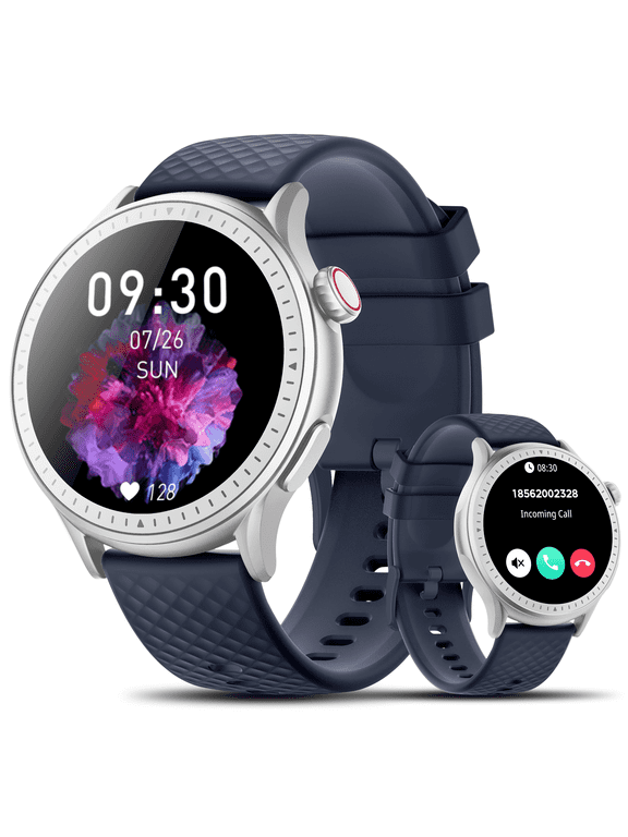 Smart Watch for Men Women, 1.46" AMOLED Round Smartwatch with Bluetooth Calling, 100+ Sports Modes, Daily Activity & Sleep Tracking, 3ATM Water Resistant Fitness Tracker for Android iPhone