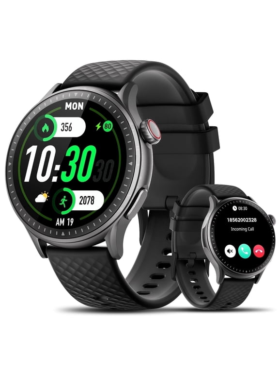 Smart Watch for Men Women, 1.46" AMOLED Round Smartwatch with Bluetooth Calling, 100+ Sports Modes, Daily Activity & Sleep Tracking, 3ATM Water Resistant Fitness Tracker for Android iPhone