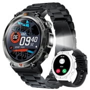 EIGIIS Smart Watch for Men Women Bluetooth Call Answer/Make Call Waterproof 1.45 Military Tactical Fitness Watch Tracker