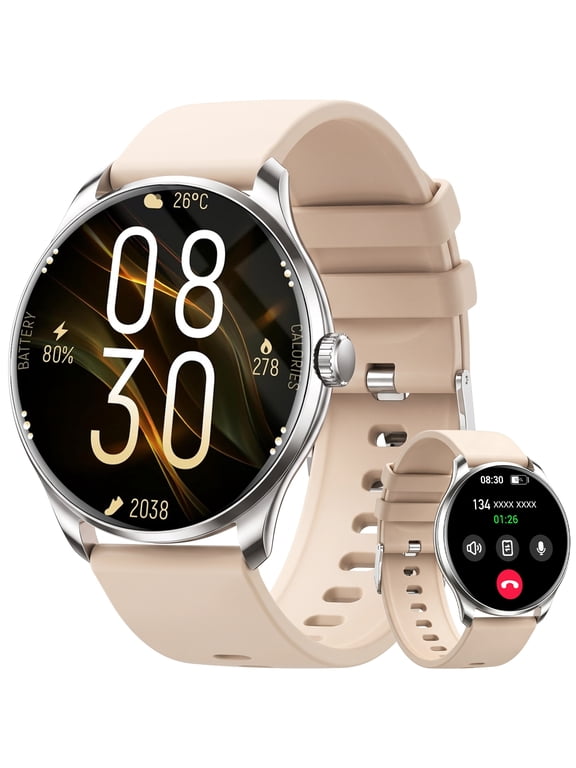 Women Smart Watch, 1.43-inch AMOLED Touchscreen Fitness Tracker Compatible with iPhone & Android,Bluetooth Call Function, IP68 Waterproof Smart Wristwatch, 100 Plus Sports Modes for Daily