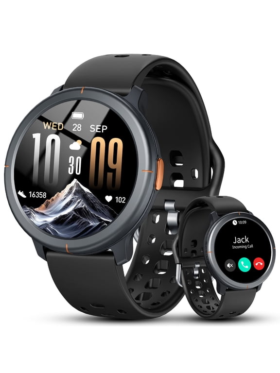 Smart Watch for Men Women, 1.32'' AMOLED Screen Activity Tracker with Answer/ Calls, JL7074 chip, 100+ Sports, Steps/Calorie, 2.5D UI, IP68 Waterproof, lightweight, Smartwatch for Android iOS, Gift