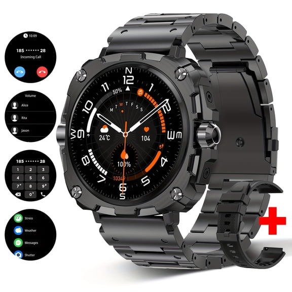 Smart Watch for Men & Women, Wireless Call/Dial, 1.43" HD Touch Screen, Multi-Sport Mode, Call/Message/APP Reminders, Compatible with iPhone/Android