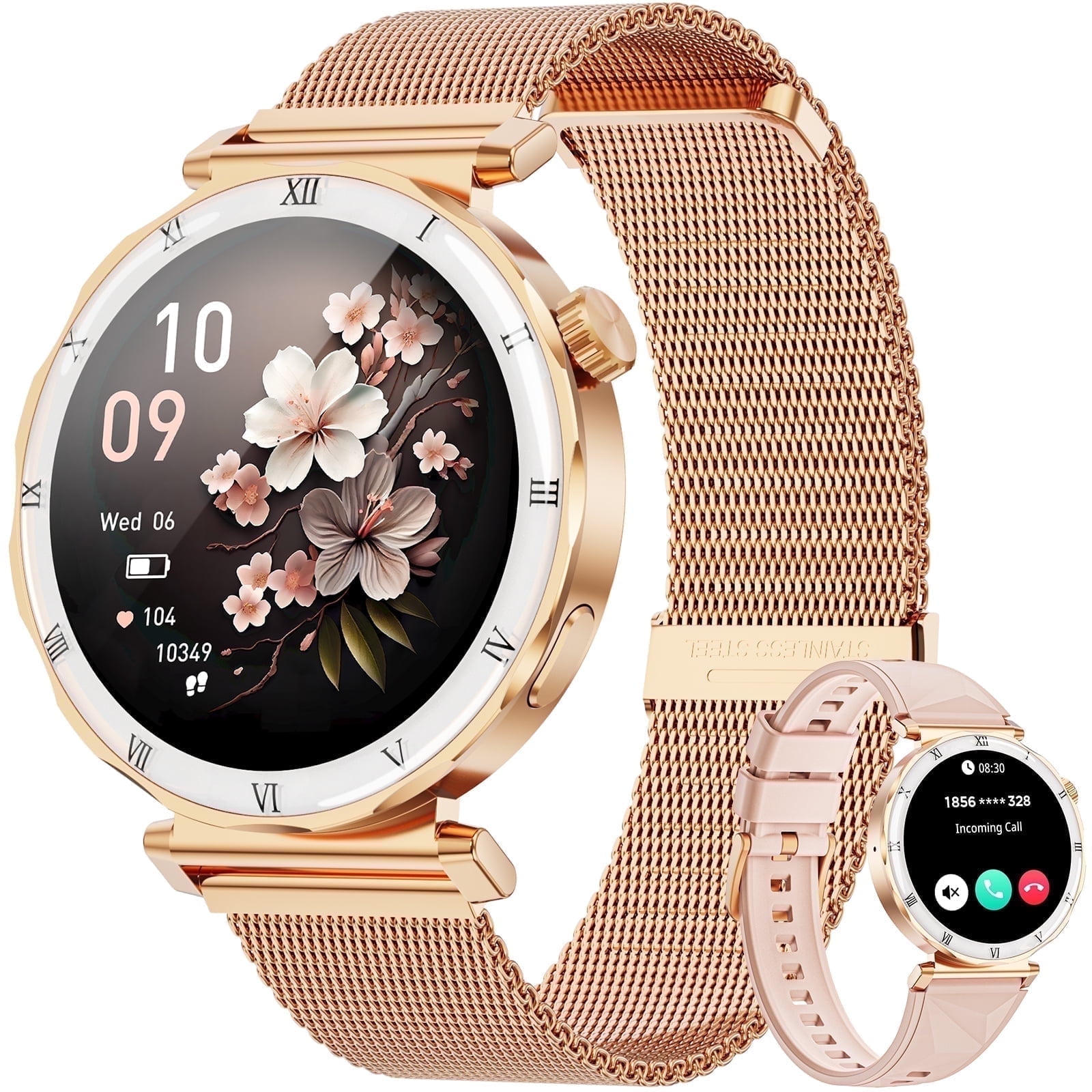 LZUEFK Smart Watches for Women, 1.19" AMOLED HD Screen Activity Tracker with Make/Answer/Message Reminder, Smartwatch with 110+ Sport Modes Waterproof Fitness Watch Fits for Android Iphone